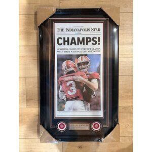 Indiana Hoosiers CFP Champions Indy Star Champs Mendoza Cover Framed newspaper
